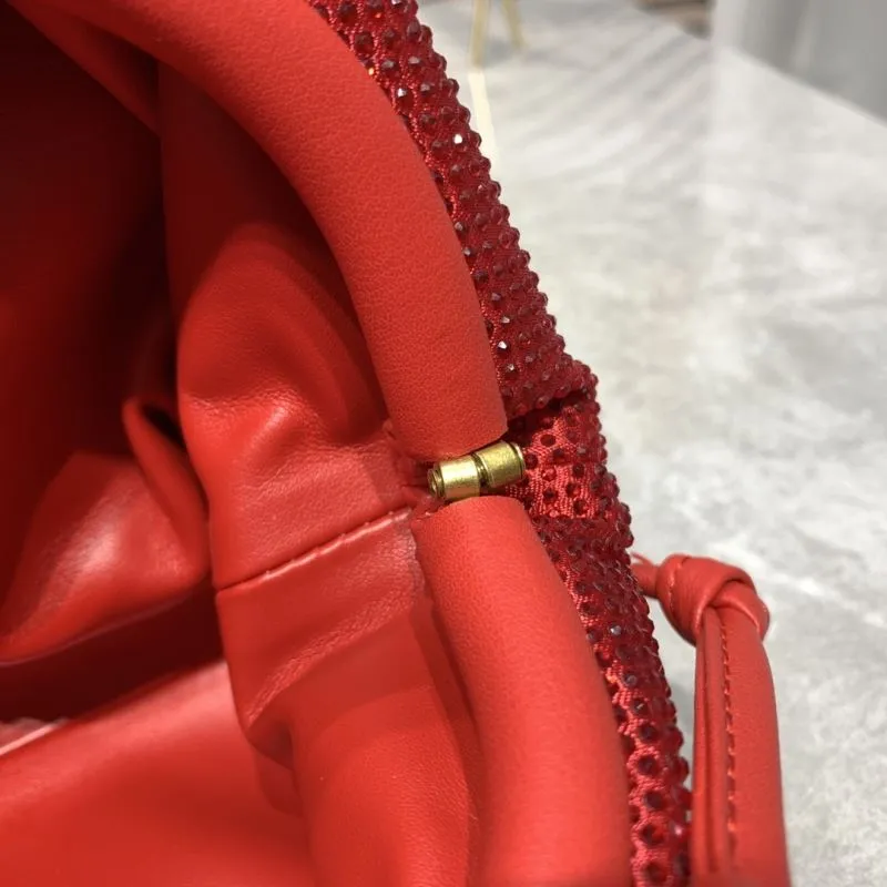 Bottega Veneta Red Crystal Satchel Crossbody Bag - Image 9