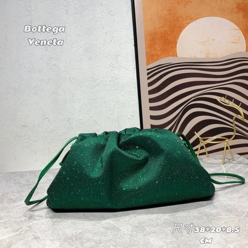 Bottega Veneta Green Crystal Crossbody Satchel Bag