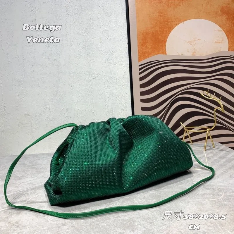 Alternative view of Bottega Veneta Green Crystal Crossbody Satchel Bag