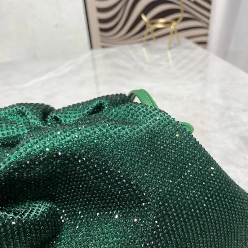Bottega Veneta Green Crystal Crossbody Satchel Bag - Image 4
