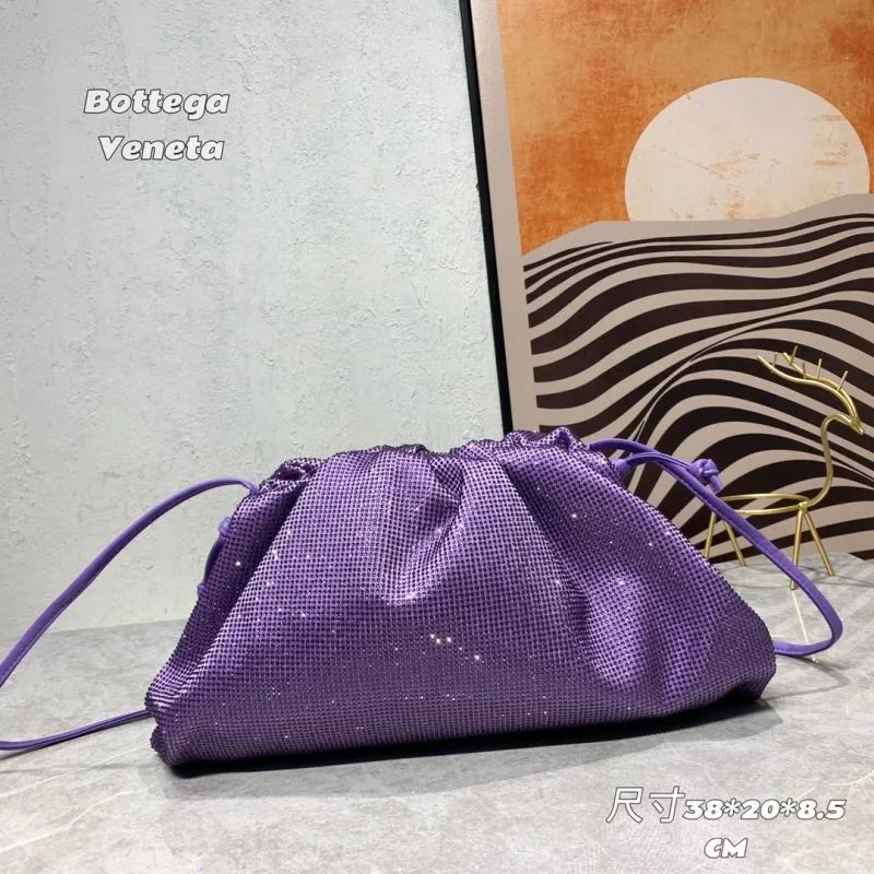 Bottega Veneta Purple Crossbody Satchel Bag 286 Size 38x20x8.5 CM