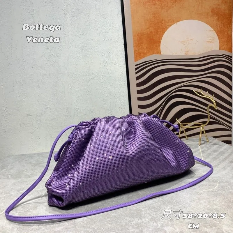 Alternative view of Bottega Veneta Purple Crossbody Satchel Bag 286 Size 38x20x8.5 CM