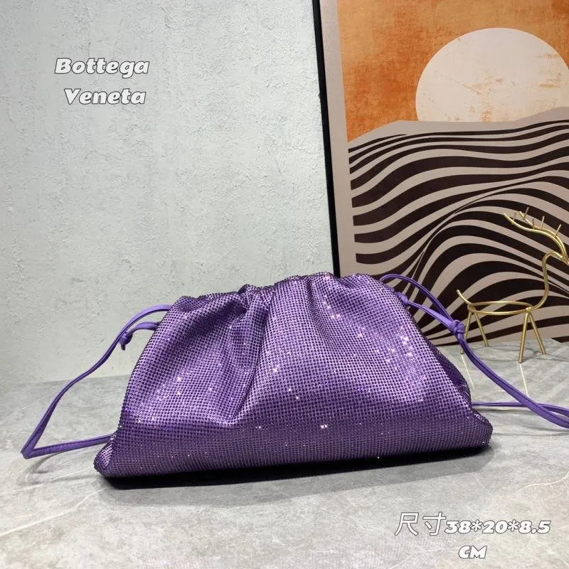 Bottega Veneta Purple Crossbody Satchel Bag 286 Size 38x20x8.5 CM - Image 3