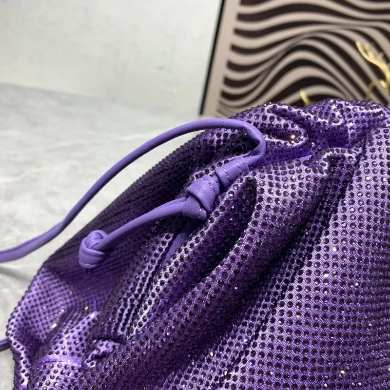 Bottega Veneta Purple Crossbody Satchel Bag 286 Size 38x20x8.5 CM - Image 5