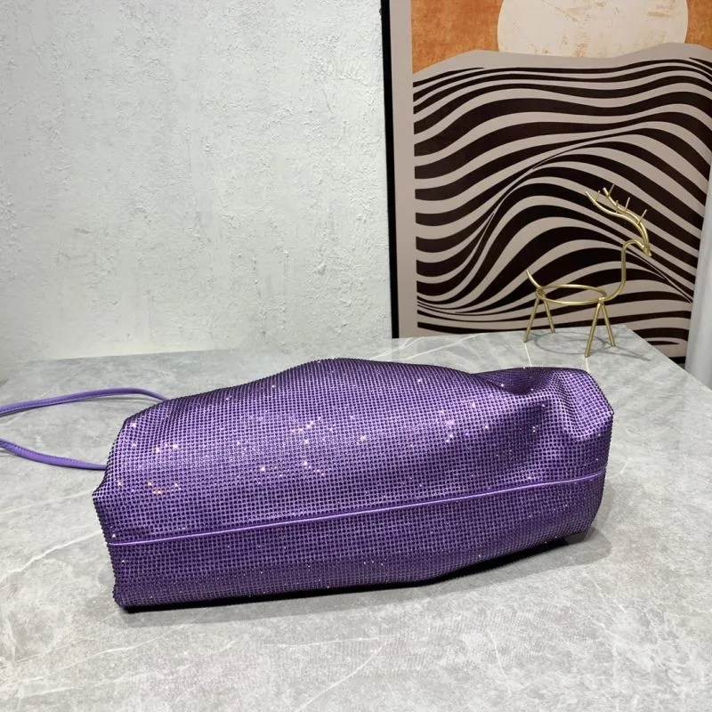 Bottega Veneta Purple Crossbody Satchel Bag 286 Size 38x20x8.5 CM - Image 6