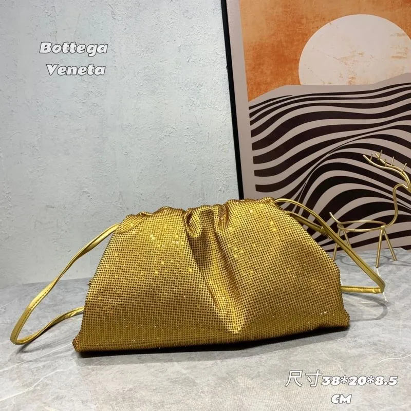 Bottega Veneta Gold Satchel Crossbody Bag