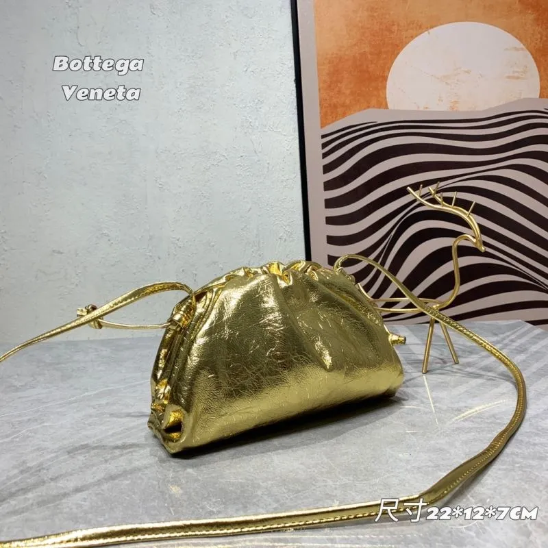 Alternative view of Bottega Veneta Gold Crossbody Satchel Bag