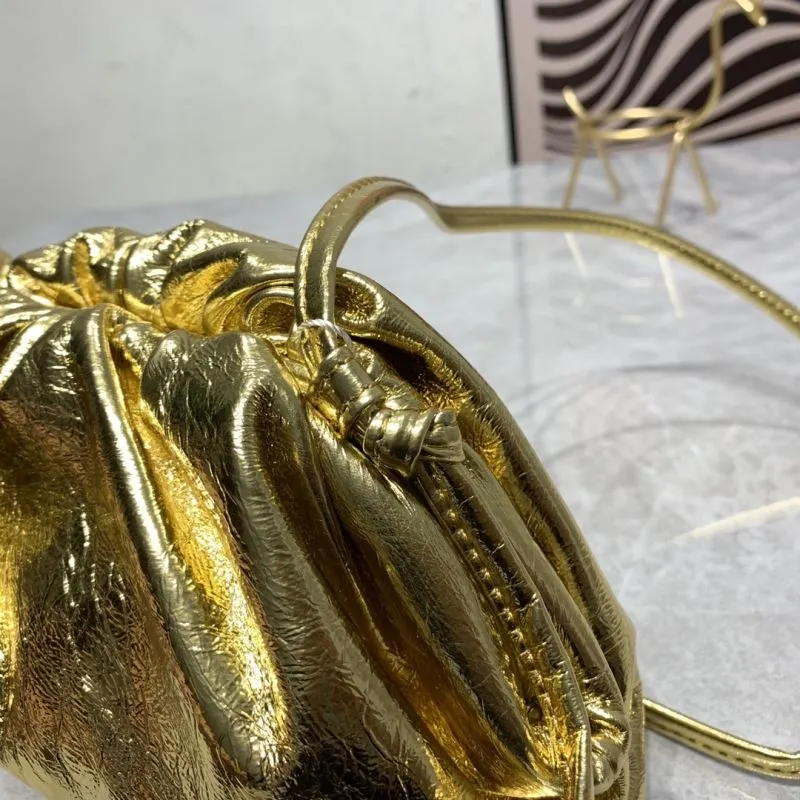 Bottega Veneta Gold Crossbody Satchel Bag - Image 5