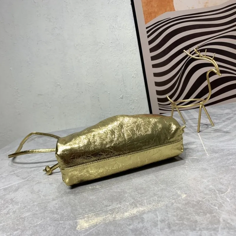 Bottega Veneta Gold Crossbody Satchel Bag - Image 6