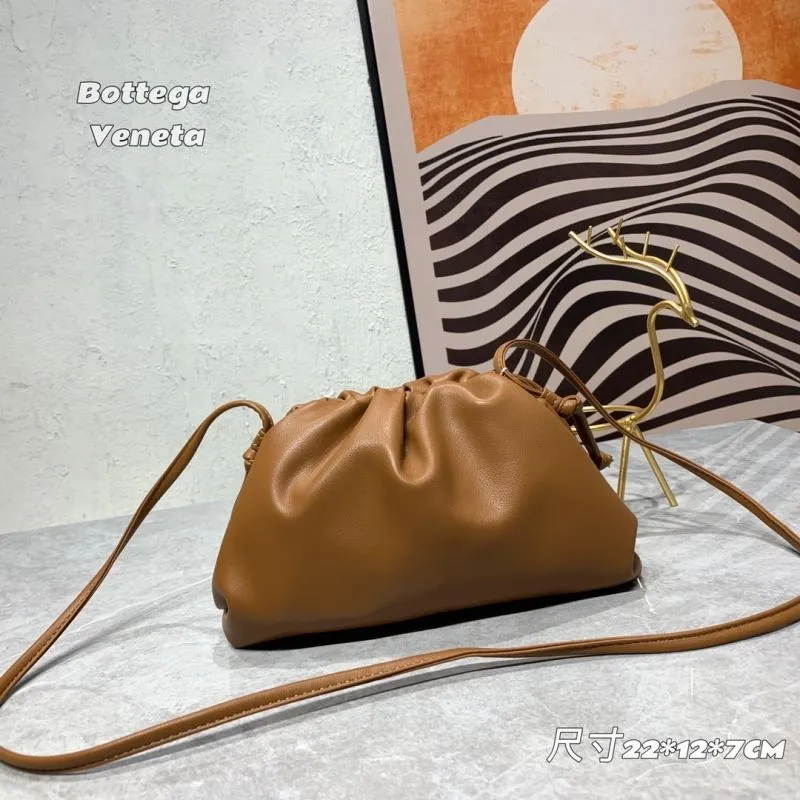 Bottega Veneta Brown Leather Crossbody Satchel Bag 293