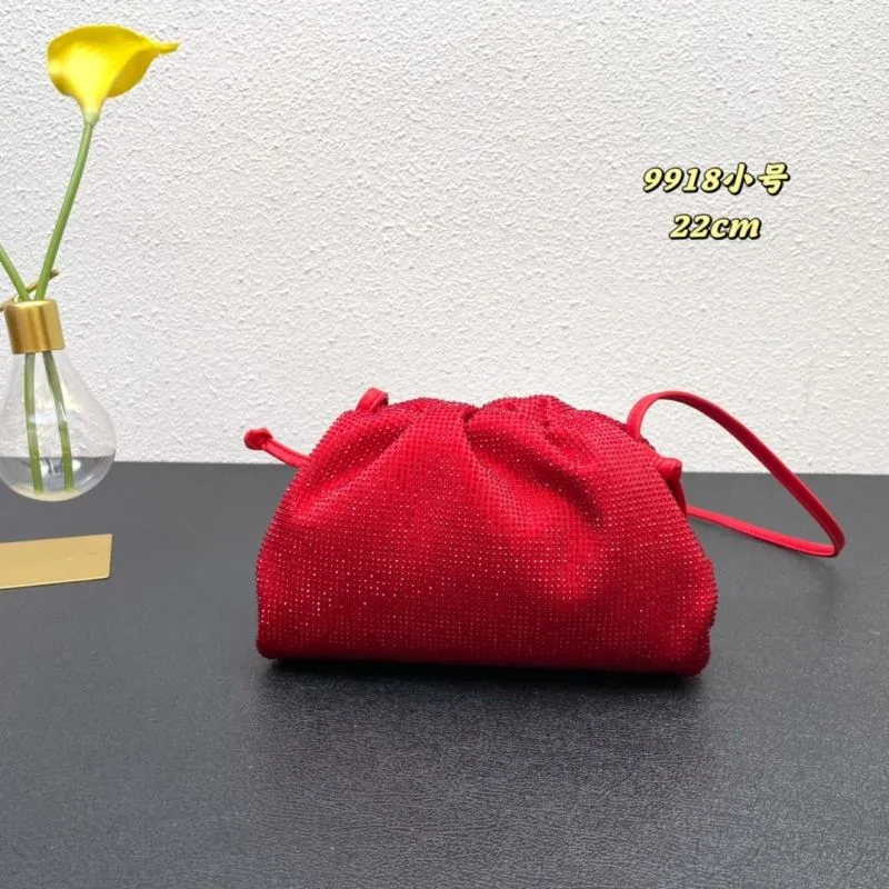 BV Red Small Satchel Crossbody Bag 9918