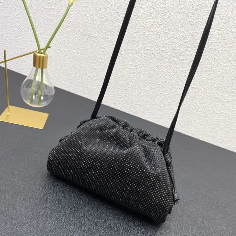 BV Small Black Rhinestone Satchel Crossbody Bag 9918 - Image 6