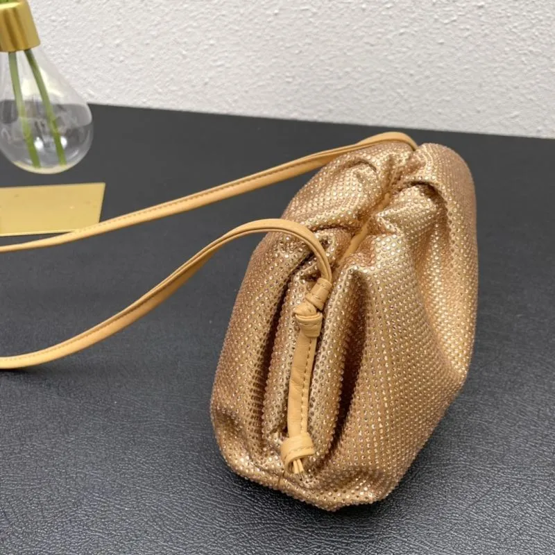 BV Gold Small Satchel Crossbody Bag 9918 - Image 6