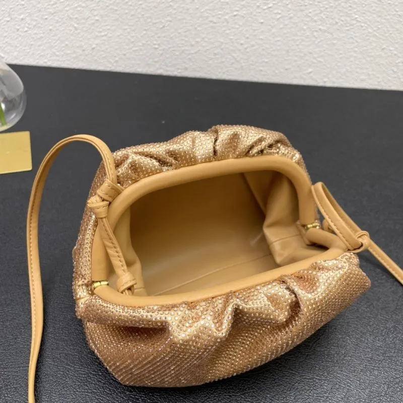 BV Gold Small Satchel Crossbody Bag 9918 - Image 8