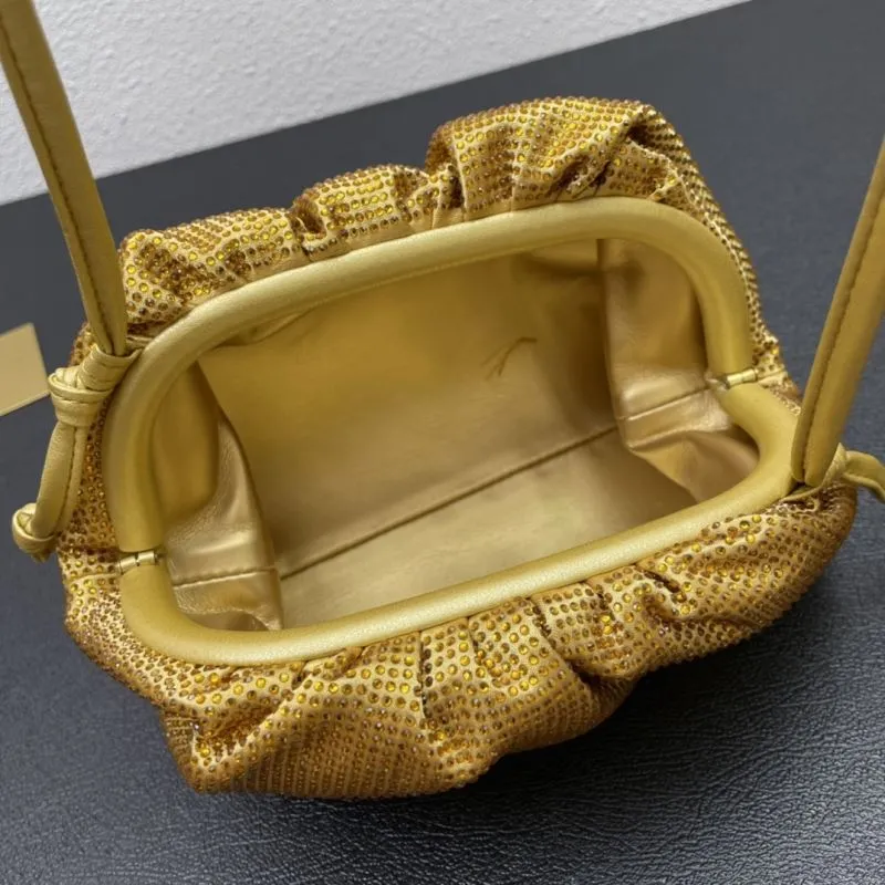BV Gold Small Satchel Crossbody Bag 9918 - Image 8