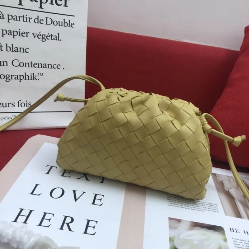 BV Woven Crossbody Satchel Bag 310 Pale Yellow
