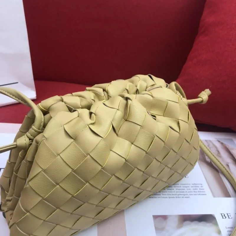 Alternative view of BV Woven Crossbody Satchel Bag 310 Pale Yellow