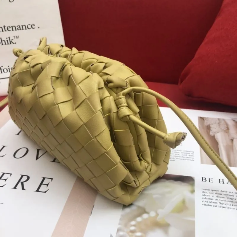 BV Woven Crossbody Satchel Bag 310 Pale Yellow - Image 3