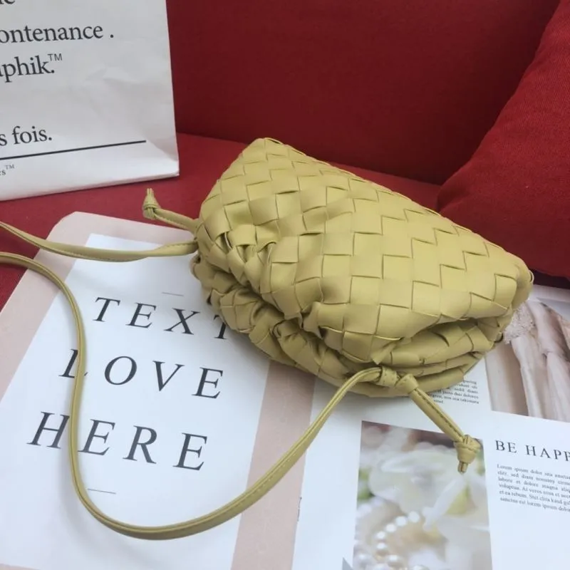 BV Woven Crossbody Satchel Bag 310 Pale Yellow - Image 4