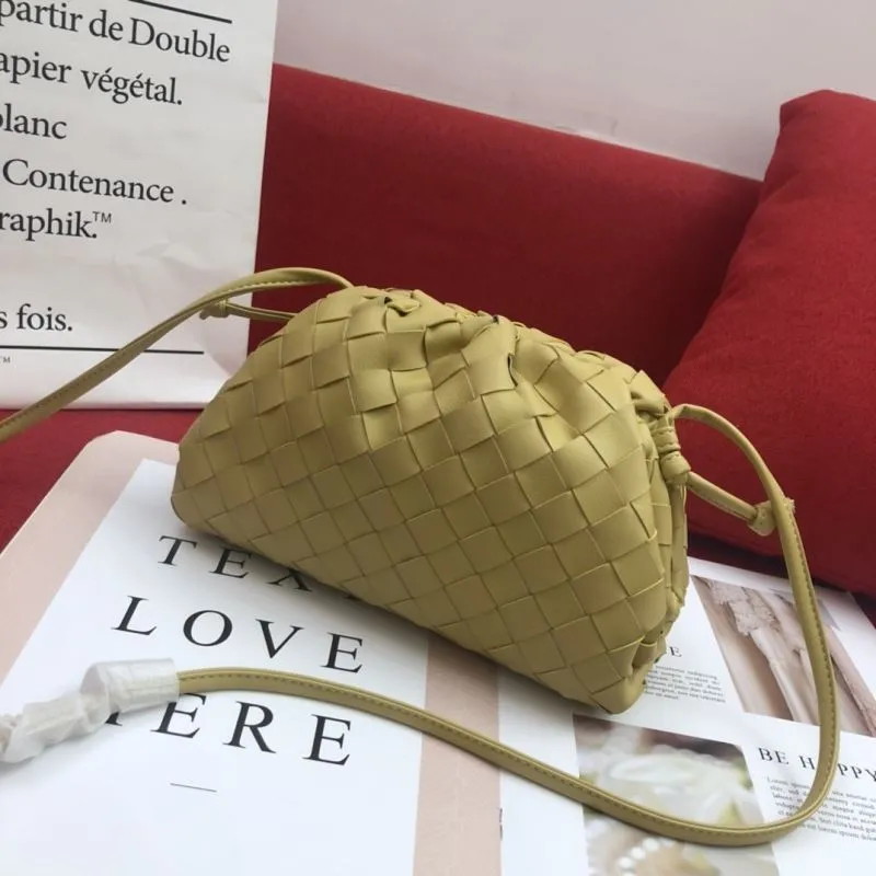 BV Woven Crossbody Satchel Bag 310 Pale Yellow - Image 5