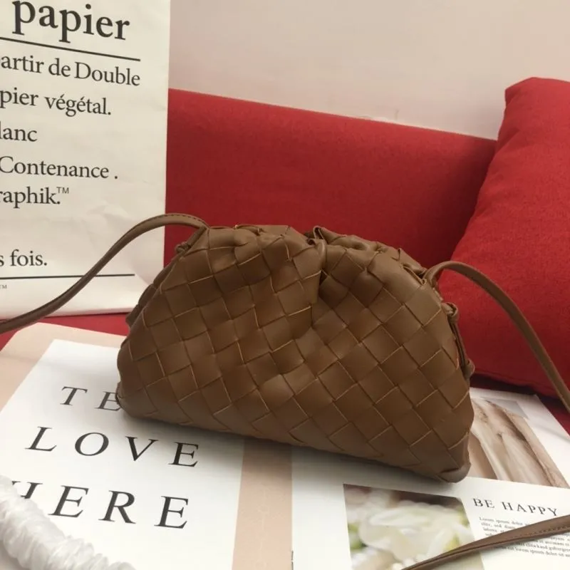 BV Brown Woven Crossbody Satchel Bag 311