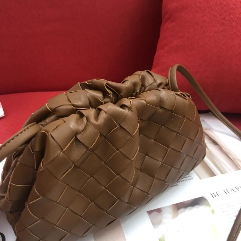 Alternative view of BV Brown Woven Crossbody Satchel Bag 311