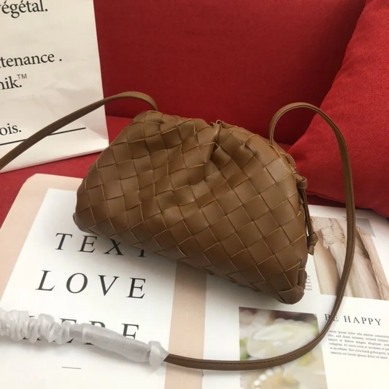 BV Brown Woven Crossbody Satchel Bag 311 - Image 5