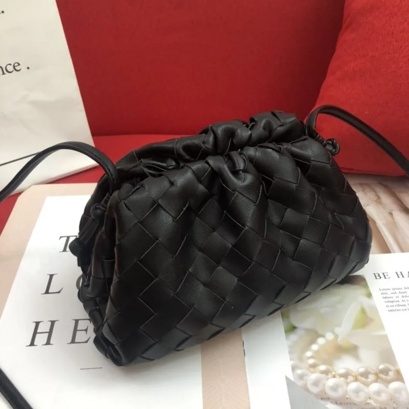 Alternative view of BV Black Woven Crossbody Satchel Bag 312