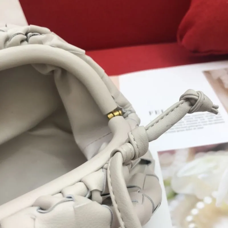 BV Woven Crossbody Bucket Bag Light Gray 313 - Image 9