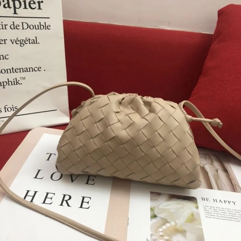 BV Beige Woven Crossbody Bag 314