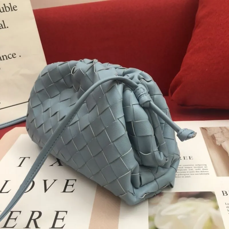 BV Light Blue Woven Crossbody Satchel Bag 315 - Image 3