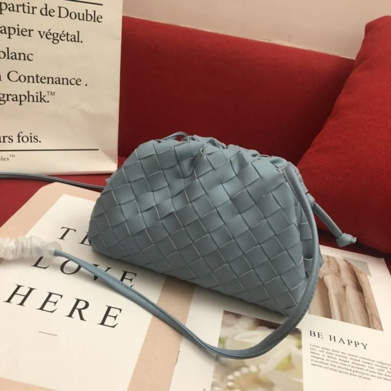 BV Light Blue Woven Crossbody Satchel Bag 315 - Image 5