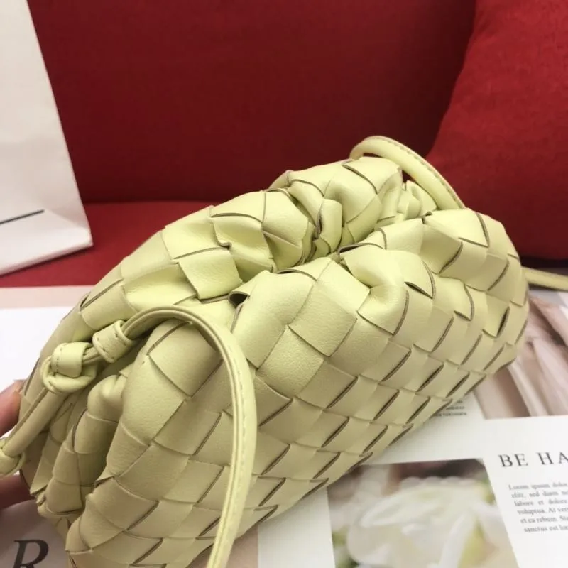 Alternative view of BV Light Yellow Woven Satchel Bag 316