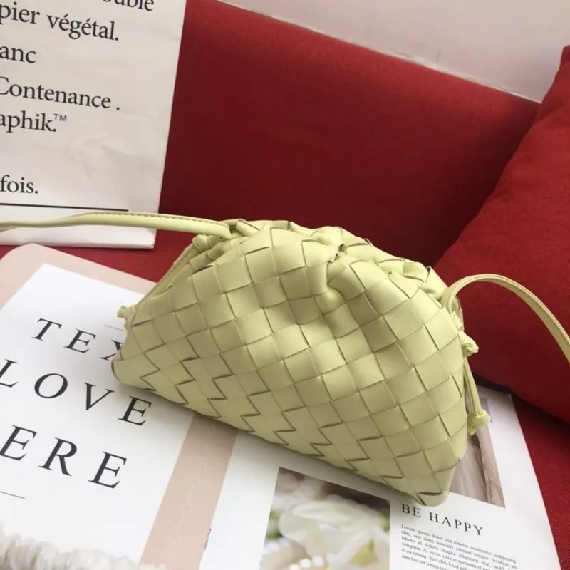 BV Light Yellow Woven Satchel Bag 316 - Image 4