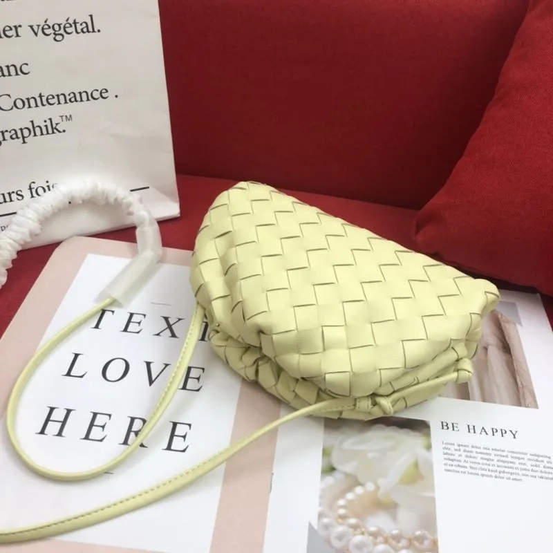 BV Light Yellow Woven Satchel Bag 316 - Image 5