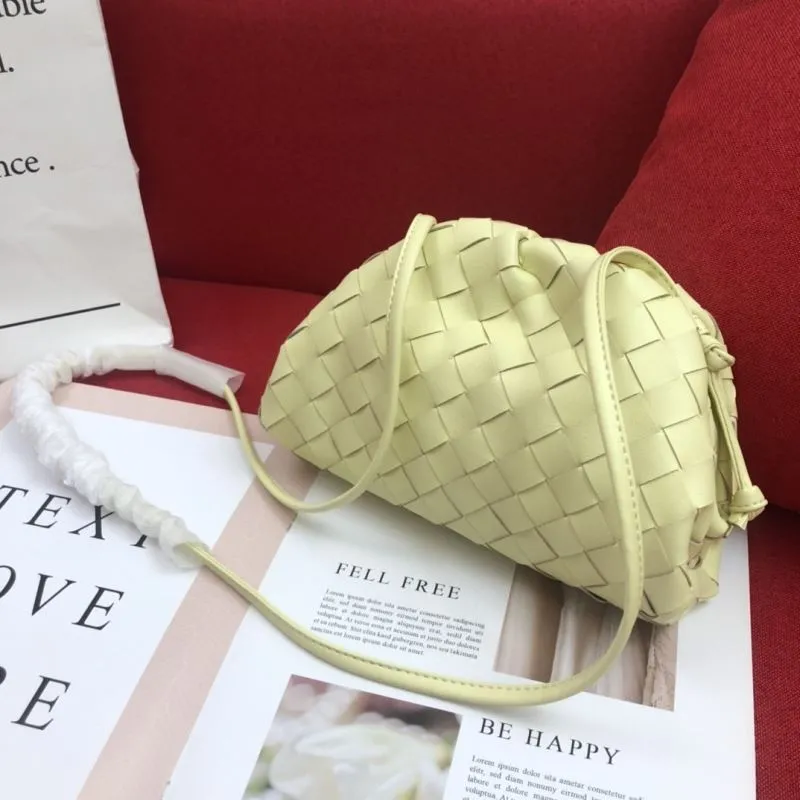 BV Light Yellow Woven Satchel Bag 316 - Image 6