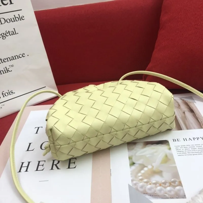 BV Light Yellow Woven Satchel Bag 316 - Image 7
