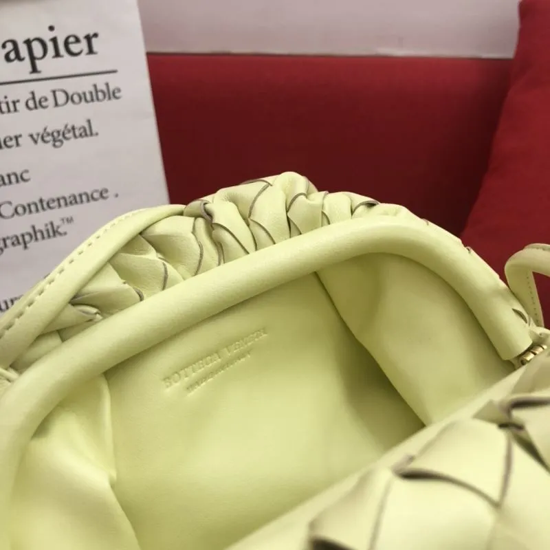 BV Light Yellow Woven Satchel Bag 316 - Image 9
