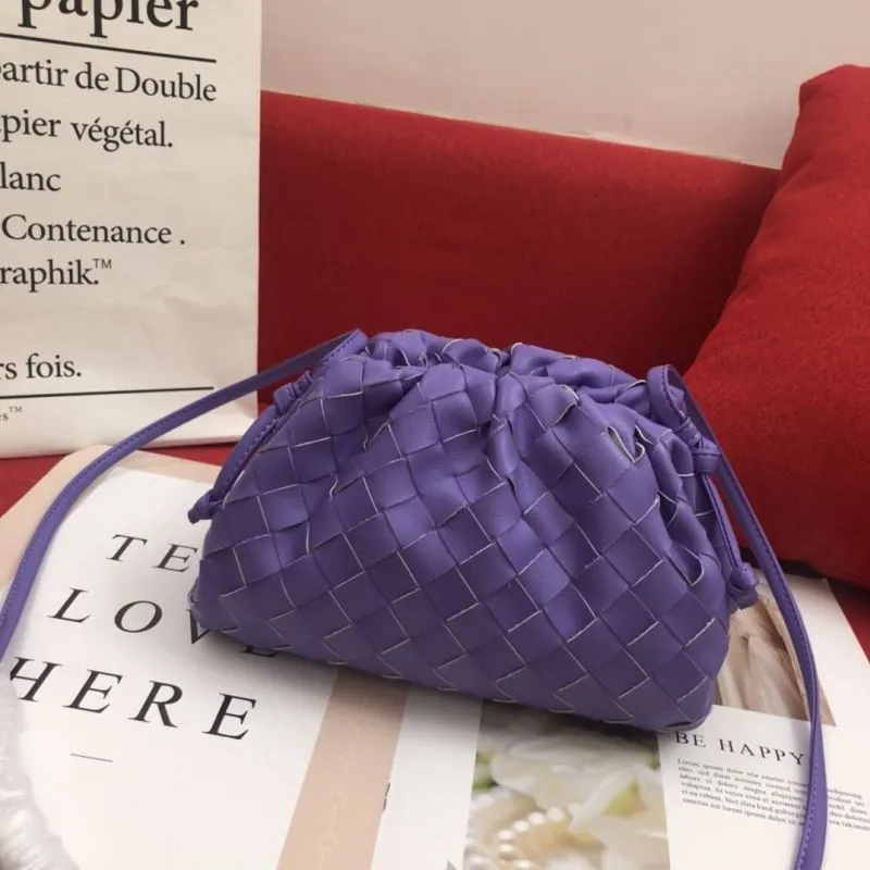 Purple BV Woven Satchel Crossbody Bag 317