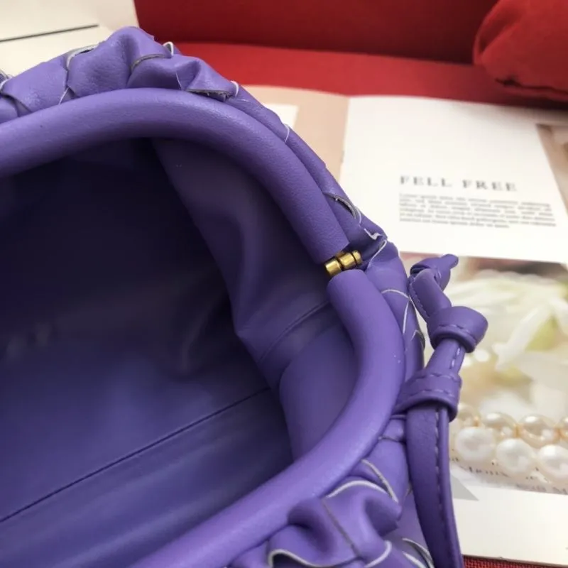 Purple BV Woven Satchel Crossbody Bag 317 - Image 9