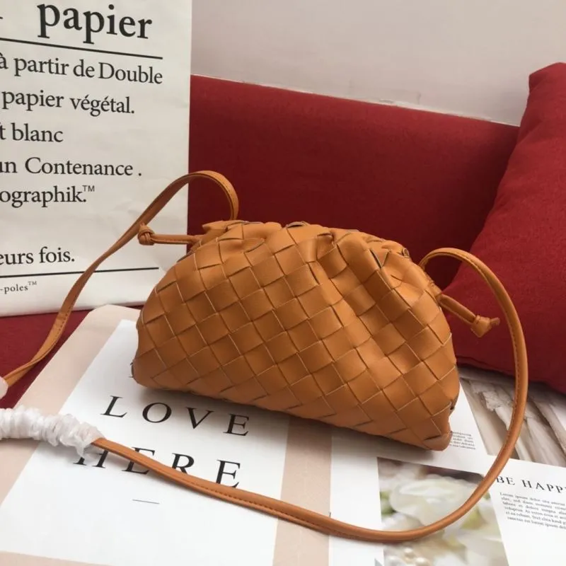 BV Orange Woven Satchel Bag 318 - Image 5