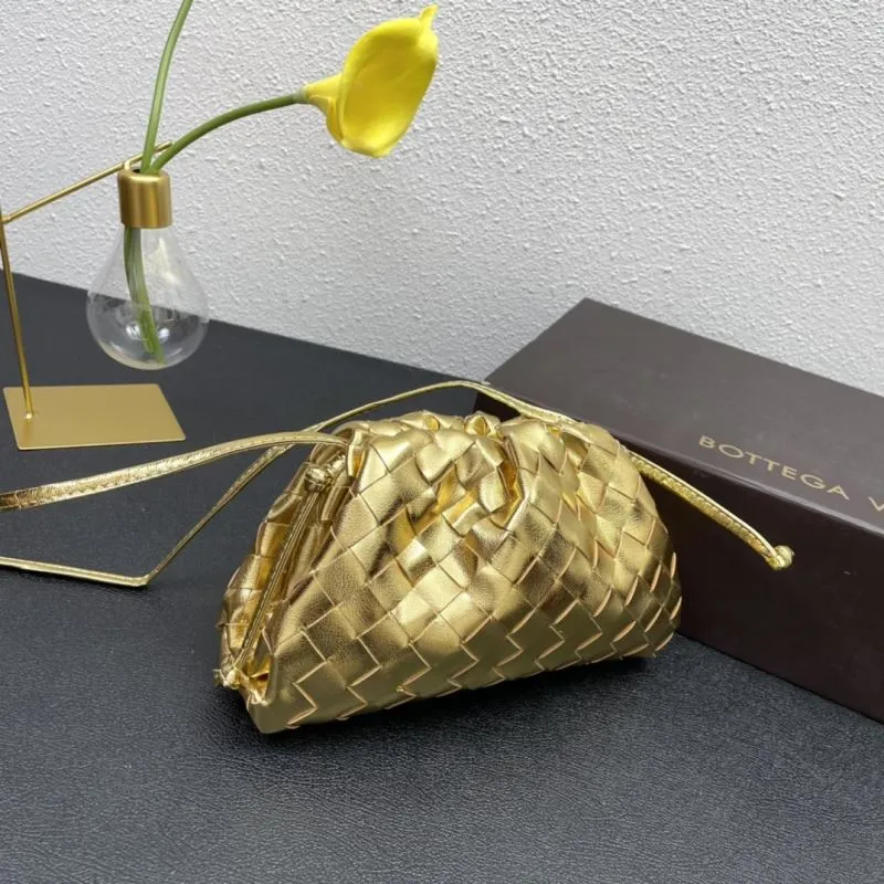 Alternative view of Bottega Veneta Gold Woven Crossbody Bag 320