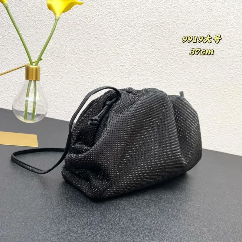Alternative view of BV 9919 Large Black Rhinestone Satchel Bag