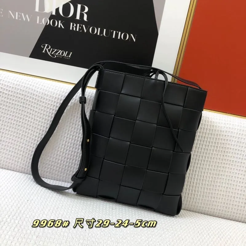 Alternative view of BV Black Woven Vertical Satchel Bag 9968