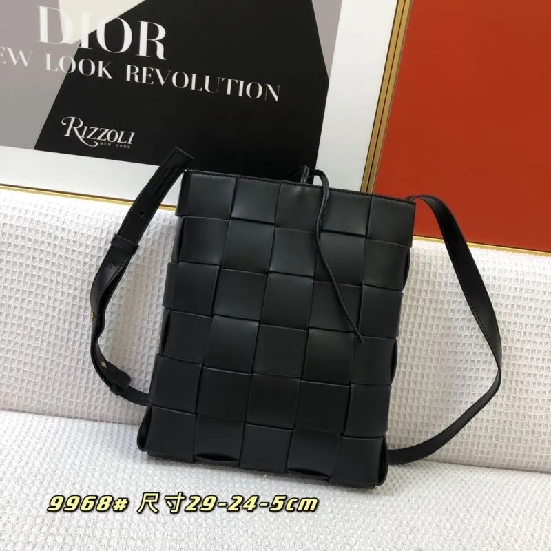 BV Black Woven Vertical Satchel Bag 9968 - Image 3