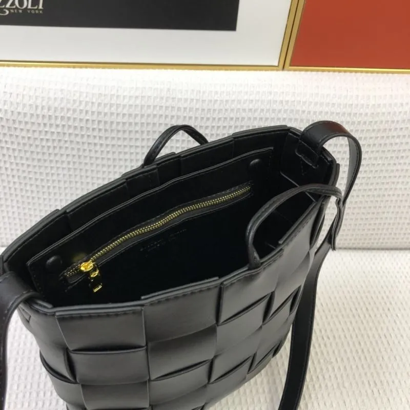 BV Black Woven Vertical Satchel Bag 9968 - Image 8