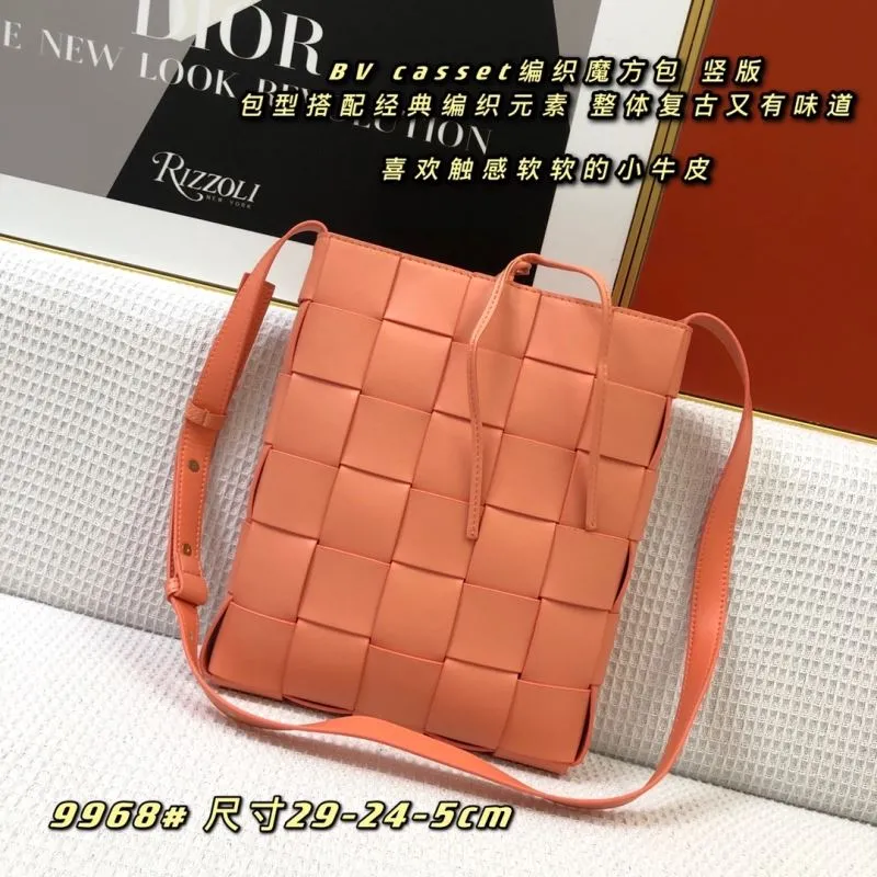 BV Cassette 9968 Coral Woven Crossbody Bag