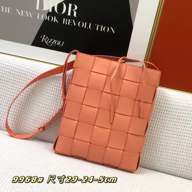 Alternative view of BV Cassette 9968 Coral Woven Crossbody Bag