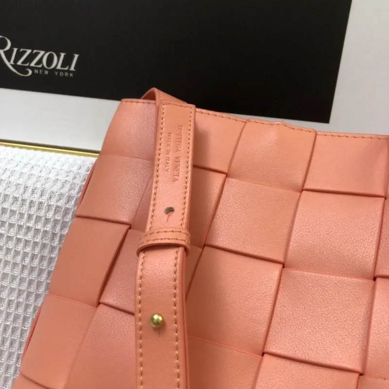BV Cassette 9968 Coral Woven Crossbody Bag - Image 4