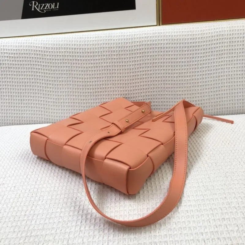 BV Cassette 9968 Coral Woven Crossbody Bag - Image 5